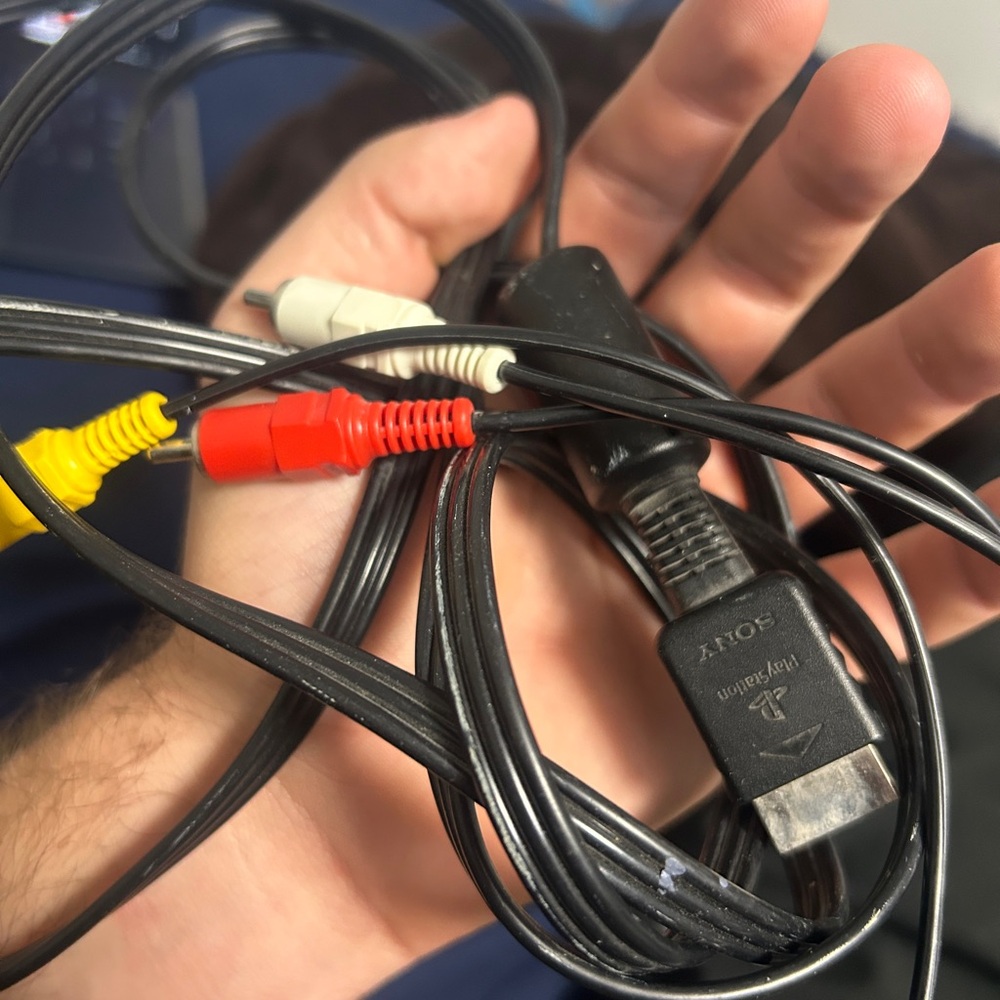 Authentic Sony AV Cable with Black, Red, Yellow, and White Connectors